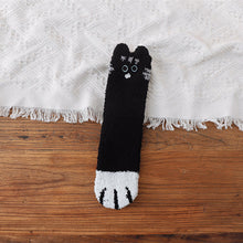 Load image into Gallery viewer, Women's Coral Fleece Cat Paw Pattern Kawaii Thick Warm Socks
