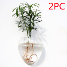 Load image into Gallery viewer, Fashion Wall Hanging Glass Flower Vase Terrarium Wall Fish Tank Aquarium Container Flower Planter Pots Home Garden Decoration
