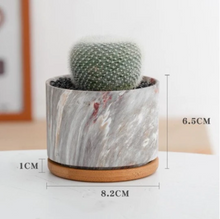 Load image into Gallery viewer, Straight Round Marble Ceramic Succulent Flower Pot
