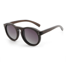 Load image into Gallery viewer, Round Wooden Sunglasses With Polarized Rivets

