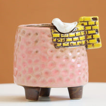 Load image into Gallery viewer, Personality Small Ceramic Stoneware Relief Hand-painted Succulent Flower Pot
