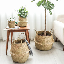 Load image into Gallery viewer, Seagrass Woven Storage Portable Flower Basket
