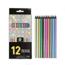 Load image into Gallery viewer, 12-color Metallic Colored Pencils
