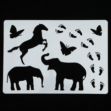 Load image into Gallery viewer, Hollow Painting Template Animal Theme Inkjet Graffiti Template
