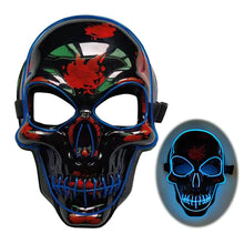 Load image into Gallery viewer, Halloween Skeleton Mask LED Glow Scary Mask
