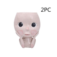 Load image into Gallery viewer, Girls Face Head Flower Planter Succulent Plant Flower Container Pot Flowerpot Garden Decor Nordic Tabletop Ornament
