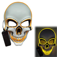 Load image into Gallery viewer, Glowing Mask Scary Ghost Face Halloween Funny White Skull Mask LED Glowing Props
