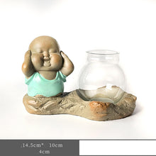 Load image into Gallery viewer, Glass Transparent Water Cultivation Green Dish Ware Flower Pot
