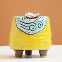 Load image into Gallery viewer, Personality Small Ceramic Stoneware Relief Hand-painted Succulent Flower Pot
