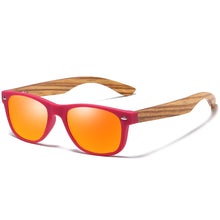Load image into Gallery viewer, Childrens Natural Wood Frame Colorful Polarized Sunglasses
