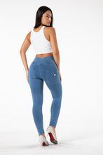 Load image into Gallery viewer, shascullfites melody light blue high waist jeggings booty lifting leggings anti cellulite booty lift leggings
