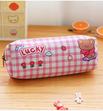 Load image into Gallery viewer, Bear Plaid Waterproof Storage Stationery Bag
