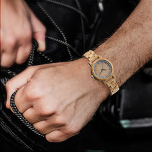 Load image into Gallery viewer, Carbonized Bamboo Digital Face Ladies Quartz Watch
