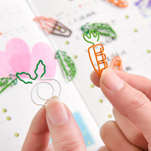 Load image into Gallery viewer, Cartoon Cute Fruit Carrot Paper Clip White Radish Note Holder Simulation White Radish Paper Clip Office Stationery

