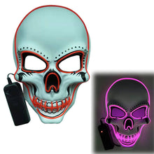 Load image into Gallery viewer, Glowing Mask Scary Ghost Face Halloween Funny White Skull Mask LED Glowing Props

