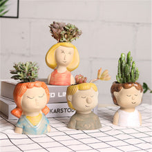 Load image into Gallery viewer, Doll Theme Small Flower Pot Personality Fleshy Potted Plant
