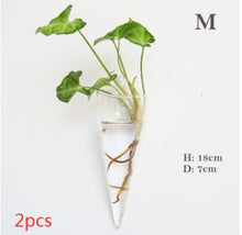 Load image into Gallery viewer, Fashion Wall Hanging Glass Flower Vase Terrarium Wall Fish Tank Aquarium Container Flower Planter Pots Home Garden Decoration

