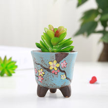 Load image into Gallery viewer, Hand Carved Ceramic Succulent Flower Pot
