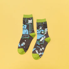 Load image into Gallery viewer, Personality Contrast Color Graffiti Women's Tube Socks Street Style Fashion Cotton Socks
