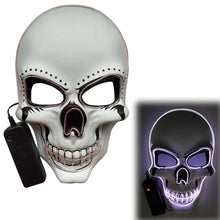 Load image into Gallery viewer, Glowing Mask Scary Ghost Face Halloween Funny White Skull Mask LED Glowing Props
