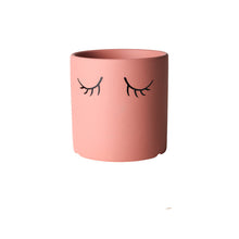 Load image into Gallery viewer, Ceramic Abstract Eyelashes Round Flower Pot Indoor Cactus Succulent Art Flower Pot
