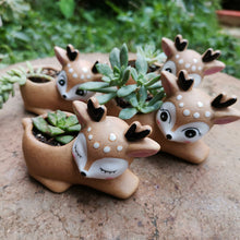 Load image into Gallery viewer, Hand Painted Elk Ceramic Ornament Succulent Flower Pot
