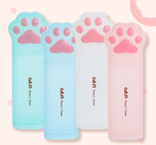 Load image into Gallery viewer, Transparent Cat Paw Stationery Box Cute Soft Cute Cartoon Frosted Storage
