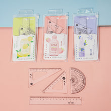 Load image into Gallery viewer, Ruler Four-piece Fruit Drink Printing Stationery
