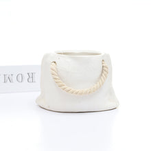 Load image into Gallery viewer, Creative Succulent Ceramic Flowerpot Zakka Simulation Plant Fake Flower Potted Flowerpot Imitation Hemp Small Pocket
