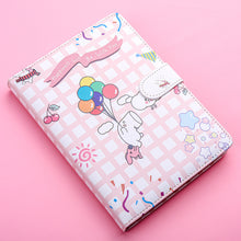 Load image into Gallery viewer, Kaba Bear Hippo Small White Magnetic Buckle Notebook Portable Notebook Girl Heart Creative Cute Hand Book
