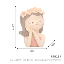 Load image into Gallery viewer, Cartoon Girl Desktop Succulents Potted Flower Pot
