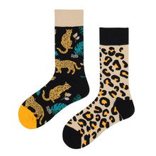 Load image into Gallery viewer, Asymmetrical Color Retro Personality Male And Female Couple Mid-length Cotton Socks
