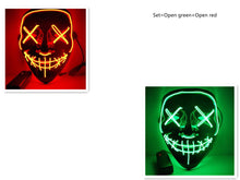 Load image into Gallery viewer, Halloween Cold Light Ghost Step Dance Clothes Glow Mask LED Flash Ghost Face Adult Fluorescent Dance Mask
