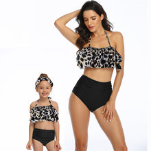 Load image into Gallery viewer, Parent-child Swimsuit Printed High Waist Bikini Ruffled Mother And Daughter Swimwear
