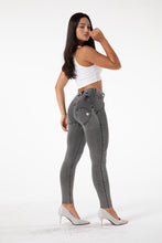 Load image into Gallery viewer, Shascullfites melody regular waist gray jeggings push up jeans bum shaping butt lifting yoga pants
