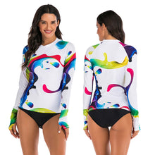 Load image into Gallery viewer, Casual Split Long-sleeved Surfing Suit Sunscreen Female Swimsuit

