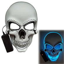 Load image into Gallery viewer, Glowing Mask Scary Ghost Face Halloween Funny White Skull Mask LED Glowing Props
