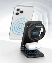 Load image into Gallery viewer, Desktop Vertical Multifunctional Three-in-one Wireless Charger
