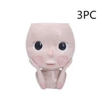 Load image into Gallery viewer, Girls Face Head Flower Planter Succulent Plant Flower Container Pot Flowerpot Garden Decor Nordic Tabletop Ornament
