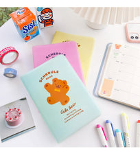 Load image into Gallery viewer, Little Bear Plastic Sleeve Schedule Book Cute Girl Heart Full Color Notebook Student Hand Account
