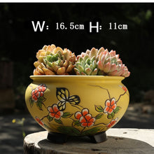 Load image into Gallery viewer, Hand-painted Large-caliber Succulent Flower Pot Coarse Ceramic Breathable
