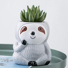 Load image into Gallery viewer, Simple Ceramic Succulent Breathable Sloth Flower Pot
