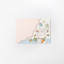 Load image into Gallery viewer, Cute Happy Rabbit Cartoon Plaid Note Stationery
