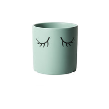 Load image into Gallery viewer, Ceramic Abstract Eyelashes Round Flower Pot Indoor Cactus Succulent Art Flower Pot
