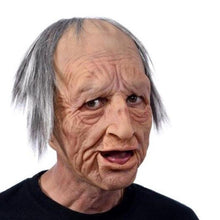 Load image into Gallery viewer, Halloween Granny Mask Latex Headgear Wig Mask
