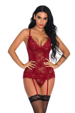 Load image into Gallery viewer, Women's Lace Sheer Sheer Corset Bodysuit
