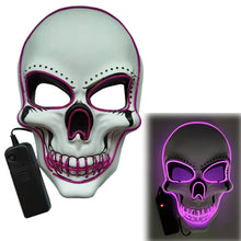 Load image into Gallery viewer, Glowing Mask Scary Ghost Face Halloween Funny White Skull Mask LED Glowing Props
